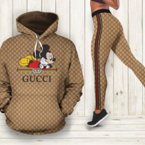 Gucci mickey mouse hoodie leggings for women luxury brand clothing clothes outfit disney adults gifts