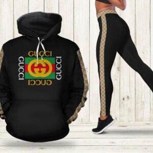 Gucci black stripe hoodie leggings luxury brand clothing clothes outfit for women