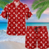 LV Red Luxury Brand Fashion Hawaii Set For Men PEAa31472