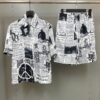 2026 Dior Combo Short Sleeve Button Shirt and Short for men - DN26190500