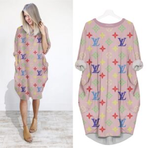 LV Hot Limited Batwing Pocket Dress For Women 2026 Min00315