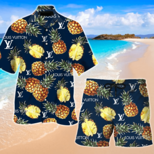 LV Pineapple Hawaii Shirt Shorts Set LV Luxury For Men PEA31453