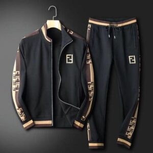 Limited Stand Collar Jacket + Sweatpants FENDI Luxury Brand Unisex Hot Gift PEA32026