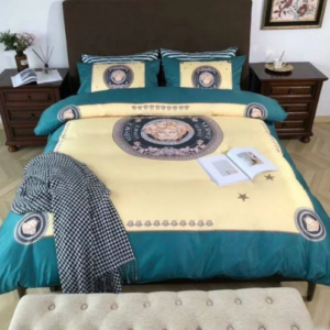 VS Trendy Sand And Cobalt Blue Bedding Set Queen